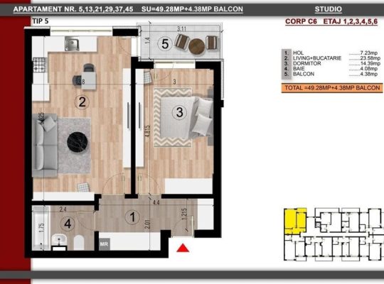 apStudio/49mp+4mp balcon/tip 5 – 5min metrou Berceni sau 8min Leonida