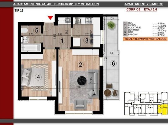 apStudio/49mp+4mp balcon/tip 5 – 5min metrou Berceni sau 8min Leonida